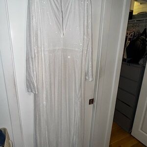 Elegant White Sequin Gown - Wedding Gown